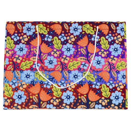  kerstpatroonkerstboomstructuur feestelijk groot cadeauzakje (Voorkant)