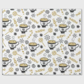 kerstpatroonkunst met koffie cadeaupapier (Vlak)