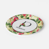 kerstpatroonmonogram Initiaal P op maat Papieren Bordje (Gekanteld)