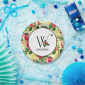 kerstpatroonmonogram Initiaal W op maat Papieren Bordje (Feest)