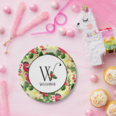 kerstpatroonmonogram Initiaal W op maat Papieren Bordje (Feest)