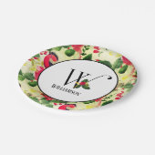 kerstpatroonmonogram Initiaal W op maat Papieren Bordje (Gekanteld)