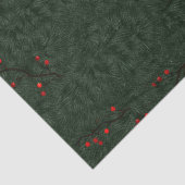 kerstpatroonnaalden en rode bessen tissuepapier (Detail)