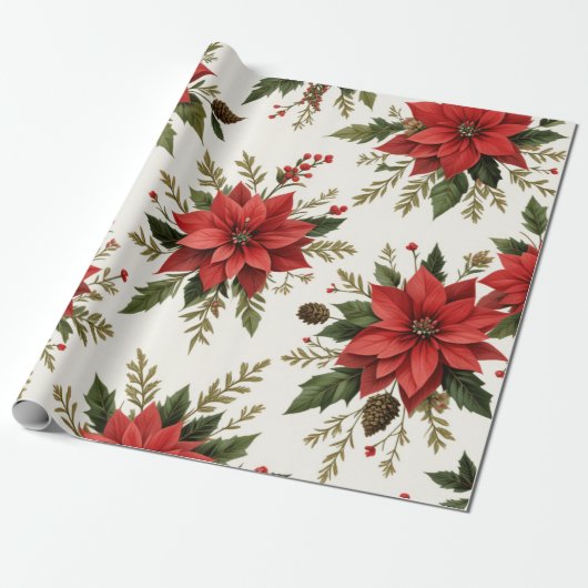 kerstpatroonpapier voor het ontwerpen van kerstpat cadeaupapier (Uitgerold)