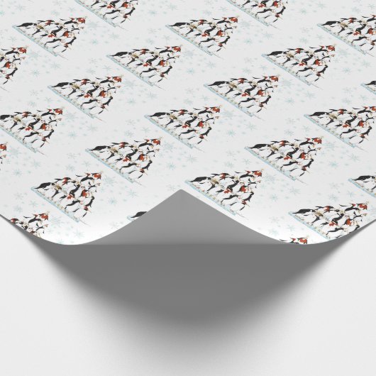 Kerstpatroonpatronen met sneeuwvlokken cadeaupapier (Hoek)