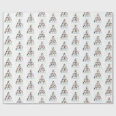 Kerstpatroonpatronen met sneeuwvlokken cadeaupapier (Vlak)