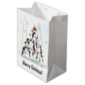 Kerstpatroonpatronen met sneeuwvlokken medium cadeauzakje (Voorkant Gekanteld)