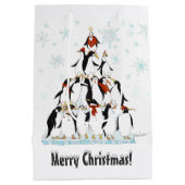 Kerstpatroonpatronen met sneeuwvlokken medium cadeauzakje (Achterkant)