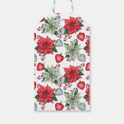 kerstpatroonpatroon cadeaulabel (Achterkant)