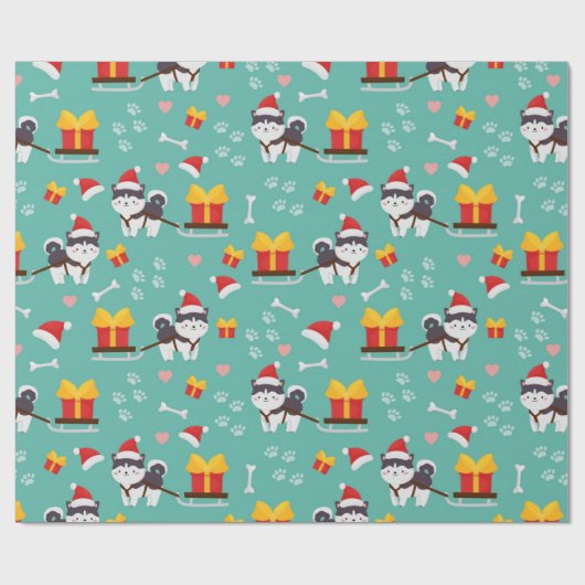 kerstpatroonpatroon cadeaupapier (Vlak)