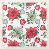 kerstpatroonpatroon glazen onderzetter (Voorkant)