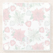 kerstpatroonpatroon glazen onderzetter (Achterkant)