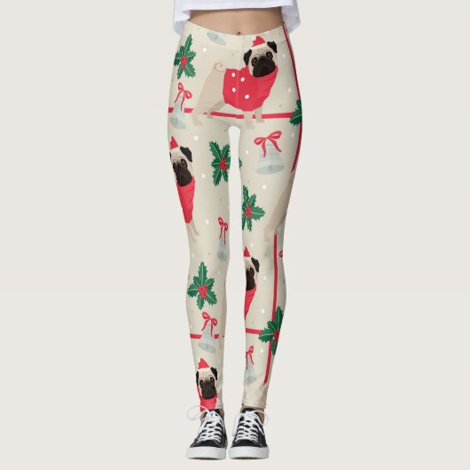 kerstpatroonpatroon leggings (Voorkant)
