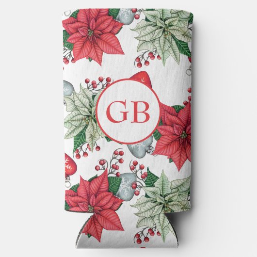 kerstpatroonpatroon seltzer blikjeskoeler (Achterkant)