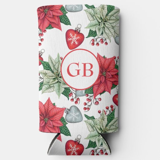 kerstpatroonpatroon seltzer blikjeskoeler (Voorkant)