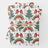 Kerstpatroonrood wit inpakpapier vel (In situ)