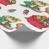 kerstpatroonschilderij Funny Mermaid Cat Cadeaupapier (Hoek)