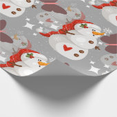 Kerstpatroonschildertje, Snowman en Butterflies Cadeaupapier (Hoek)