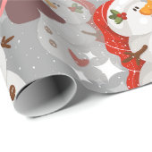 Kerstpatroonschildertje, Snowman en Butterflies Cadeaupapier (Rol Hoek)