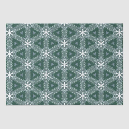 Kerstpatroonspinsels groen wit tissuepapier (Voorkant)