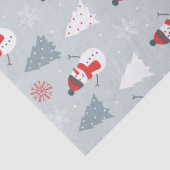 kerstpatroonspnowman en winterbomen tissuepapier (Detail)