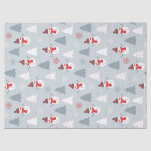 kerstpatroonspnowman en winterbomen tissuepapier