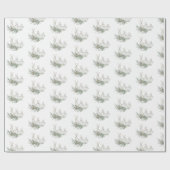 kerstpatroonwitte bunny Rabbit Hare Gift Cadeaupapier (Vlak)