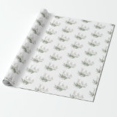kerstpatroonwitte bunny Rabbit Hare Gift Cadeaupapier (Uitgerold)