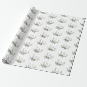 kerstpatroonwitte bunny Rabbit Hare Gift Cadeaupapier