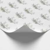 kerstpatroonwitte bunny Rabbit Hare Gift Cadeaupapier (Hoek)