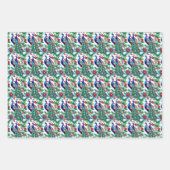 Kerstpauwen en poinsettia's inpakpapier vel (Voorkant 3)