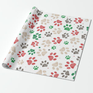 Kerstpaw afdrukken cadeaupapier