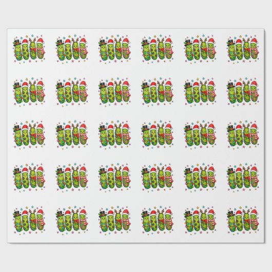 Kerstpekel Bemanning Cadeaupapier (Vlak)