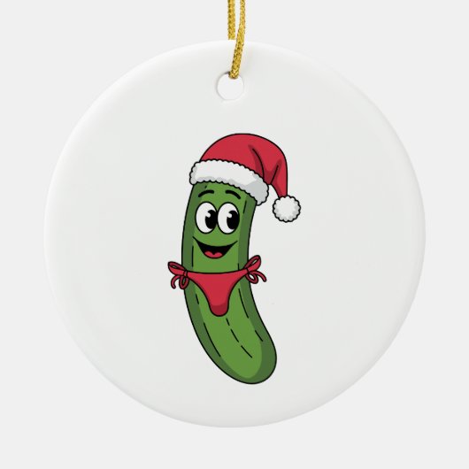 Kerstpekel Bikini Grappig Kerstcadeau Keramisch Ornament (Voorkant)