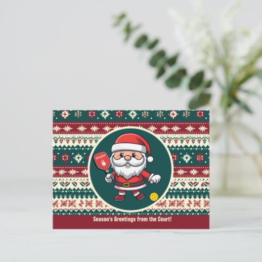 🎅 kerstpekelaar feestdagenkaart (Staand voorkant)