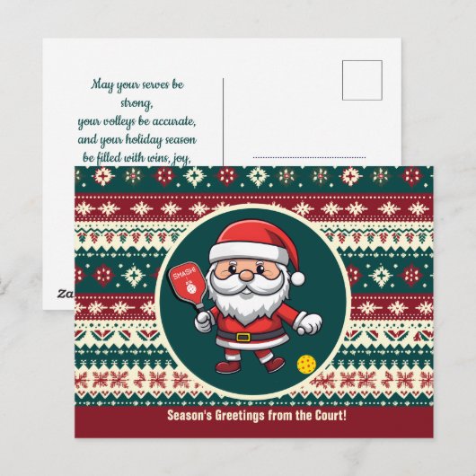  🎅 kerstpekelaar feestdagenkaart (Voorkant / Achterkant)