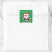 🎅 kerstpekelaar vierkante sticker (Tas)