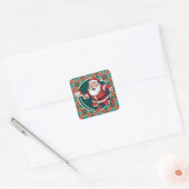 🎅 kerstpekelaar vierkante sticker (Envelop)