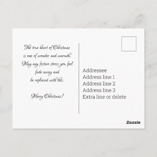 Kerstpekelbal met rendieren, aangepaste tekst briefkaart (Achterkant)