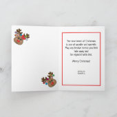 Kerstpekelbal met rendieren, aangepaste tekst C Kaart (Binnen)