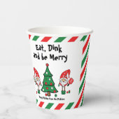 Kerstpekeldwergen, aangepaste tekst papieren bekers (Achterkant)