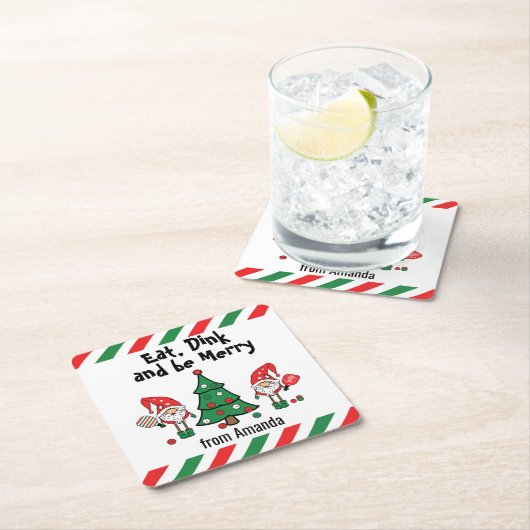 Kerstpekeltje  kartonnen onderzetters (Insitu)