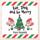 Kerstpekeltje  kartonnen onderzetters (Voorkant)