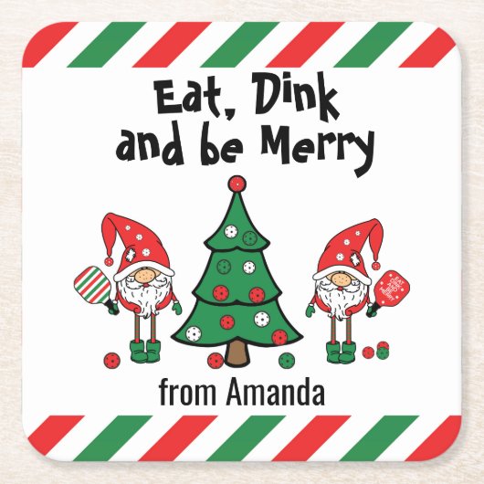 Kerstpekeltje  kartonnen onderzetters (Voorkant)