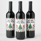 Kerstpekeltje Wijn Etiket (Flessen)