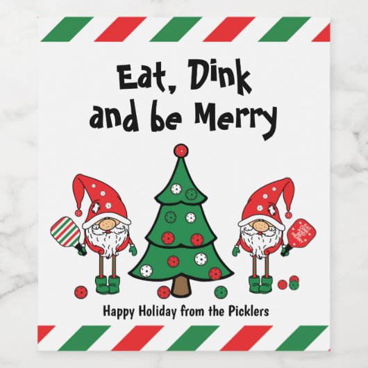 Kerstpekeltje Wijn Etiket (Enkel label)