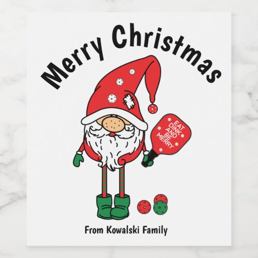 Kerstpekeltje Wijn Etiket (Enkel label)