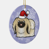 Kerstpekingese (show doorgesneden) keramisch ornament (Rechts)