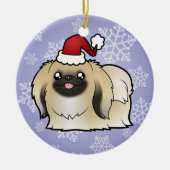 Kerstpekingese (show doorgesneden) keramisch ornament (Voorkant)