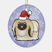 Kerstpekingese (show doorgesneden) keramisch ornament (Links)